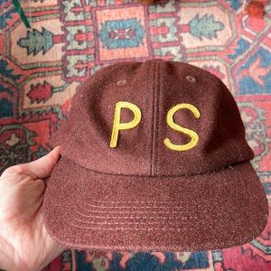 Poler Stuff Burgundy Adjustable Wool Hat with Yellow Initials